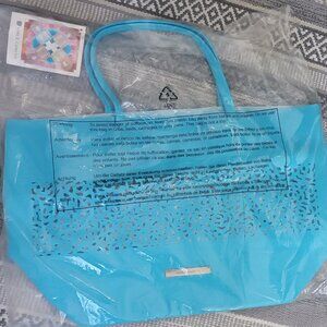 VINCE CAMUTO WEEKEND TOTE BAG TEAL BLUE